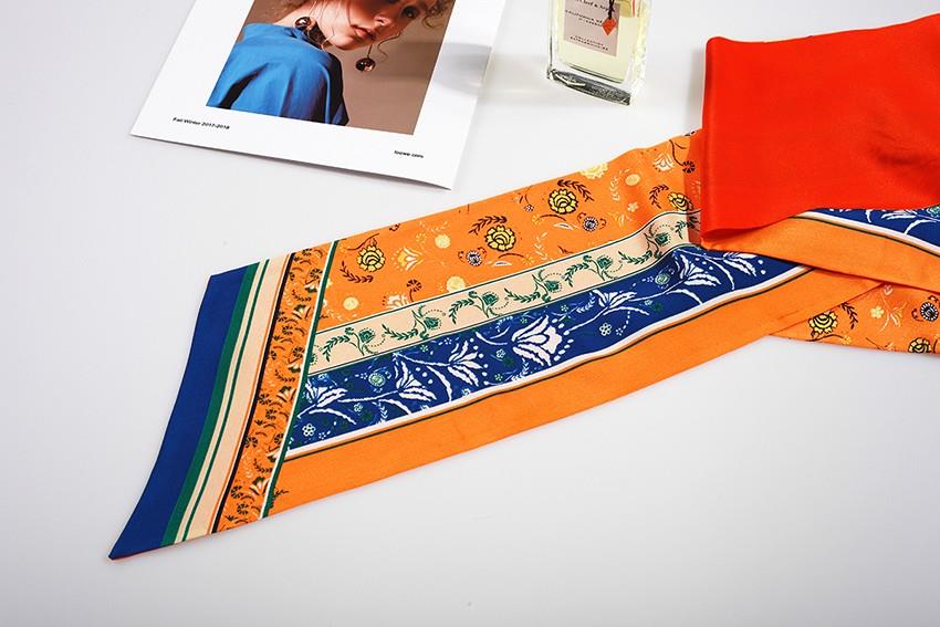 Orange Narrow Neck Scarf for Ladies-5