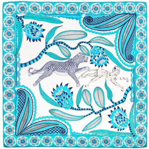 روسری ابریشمی آبی