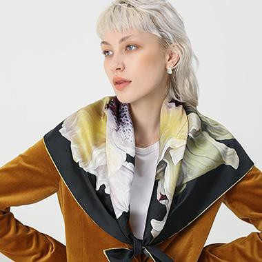 روسری ابریشمی دو طرفه چاپ شده